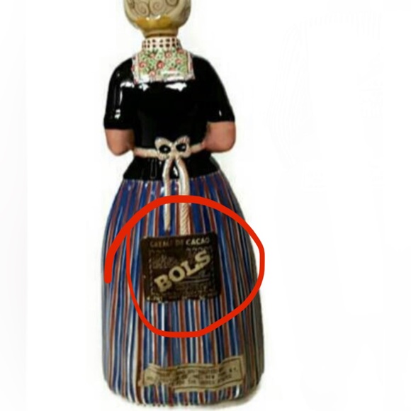 OLD HOLLAND NETHERLANDS WHISKEY DECANTER LADY HAND PAINTED W/ LIQUOR TAX STAMP - Picture 14 of 15